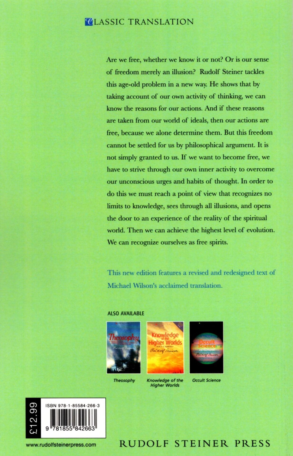 The Philosophy of Freedom: The Basis for a Modern World Conception